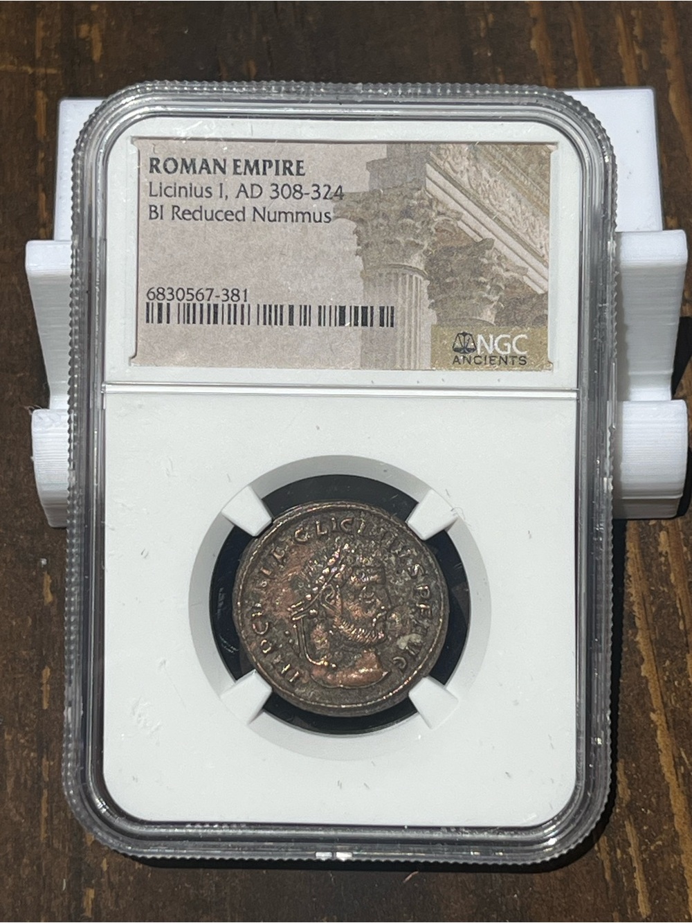 Roman Empire Coin Slab - White Holder with Bronze Coin